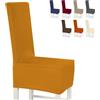 BANZAII TEXTILE INNOVATOR ONLINE Banzaii Coprisedia Elastico con Schienale 2 Pezzi, Coprisedia Universale Antimacchia per Sedie Cucina e Sala da Pranzo, Fodera Sedia Elasticizzata Lavabile, Oro