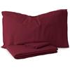 Morbidissimi Set Sacco Copripiumino + 2 federe in Flanella 100% cotone felpato Tinta Unita per letto Matrimoniale BORDEAUX