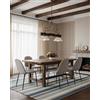 Generico Bilanciere a lampadario rustico marrone in legno e vetro decorato 2 luci per sala da pranzo, cucina, LGT Spello 001