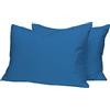 Home Tresor - Coppia Federe per Guanciali Letto con 3 Bottoni Clic Clac, Misura cm. 52x82, Made in Italy, 100% Puro Cotone, 57 fili cm^2, Tinta Unita AVIO