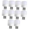 Toddmomy 10 Pezzi Luci Notturne USB Ricaricabili Mini Lampadine LED Portatili per Camera da Letto Luce Calda e Bianca Compatibili Laptop e PC per Scale e Corridoio