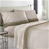 LARA MORADA Set Lenzuola Made in Italy, Completo Letto Matrimoniale - 100% Cotone Lenzuolo Sopra 250x290 cm, Lenzuolo Sotto con Angoli 180x200x25 cm e 2 Federe 52x82 cm - per Tutte le stagioni (Tortora)