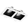 EDO Faretto da Incasso a Soffitto Doppio Orientabile RUTEN 2 Bianco/Nero Quadrato - L180×100×40 mm, Lampada Spot da Soffitto in Alluminio per Corridoio, Soggiorno, Camera da Letto, Cucina