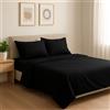 Generico FORTE - Completo Lenzuola Matrimoniali Cotone 2 Federe Incluse, Biancheria da Letto Certificata Oeko-Tex Standard, Colorazioni Tinta Unita, Realizzato in Italia (Matrimoniale, Nero)
