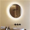 A ARTFORMA Specchio da Bagno con Luce -60cm- Specchio Rotondo LED con 2 Colori Luce, Interruttore tattile mezzo, Antifog