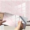 Hiseng Rettangolo Adesivi per Piastrelle da Cucina, Hiser 3D Marmo Stampa Mosaico Impermeabile Adesivo da Parete Formato Autoadesivo Decorativo per Bagno Decorazioni, 30x15cm (Rosa,16Pezzi)