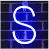 HULX Lettera di Luci al Neon, LED Neon Night Light Luci al Neon per Camera da Letto per Bambini Batteria USB Blu (S)