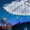 Aigostar Solar Eisregen Lichterkette Außen [8 Modi | Kaltweiß] + 5m*0.6M Vorhang & 3m Kabel - IP65 Wasserdicht - Auto Ein/Aus, Beleuchtung mit Solar - Für Weihnachten, Garten, Balkon, Hochzeit