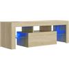 vidaXL Mobile Porta TV con Luci LED Rovere Sonoma 120x35x40 cm