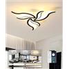 LIYYANG Moderna plafoniera a LED Lampada da soffitto dimmerabile per soggiorno con telecomando Lampadario 22W 6500K Plafoniere a forma di fiore per camera da letto sala da pranzo ufficio (Nero, 3 teste)