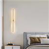 TZSMUM LED Interno Lampada da Parete Nordico Lungo Lineare Luce da Parete Moderno Ferro Acrilico Minimalista Design Applique da Parete Soggiorno Decorativo per Corridoio (Ottone Luce Calda,100cm)