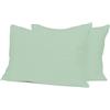 Home Tresor - Coppia Federe per Guanciali Letto con 3 Bottoni Clic Clac, Misura cm. 52x82, Made in Italy, 100% Puro Cotone, 57 fili cm^2, Tinta Unita VERDE ACQUA