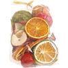 Deko AS GmbH Decorazione colorata Potpourri miscela di frutta mandarini fette d'arancia lime, fette di mela, pomodori, decorazioni natalizie secche, 150 g, sacchetto regalo 20096
