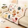 LumiSyne Coperte Double-Face Plaid In Cotone Intrecciato Con Nappina Giungla Stile Bohemien Arazzo Scialle Decorativo Coperta Da Tiro Per Letto Divano Coperta Campeggio Tovaglia Tappeto 160x130cm
