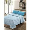 Passione per le tele Copriletto Estivo ACQUERELLO Made in Italy 100% Cotone Piquet savana. maculato 5 colori fresco, copridivano, copriletto, copritutto, telo arredo (matrimoniale, MYKONOS ROSA)
