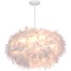 GUANSHAN 45 cm/17,8 Ellissoide Piuma Bianca Pendente Luce Paralume Piuma Plafoniera Lampadario Piuma per Soggiorno, Camera da Letto, Sala da Pranzo