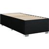 vidaXL Giroletto Nero 90x190 cm in Tessuto, Rete Letto, giroletto con Piattaforma, giroletto Imbottito, mobili Camera da Letto, giroletto Singolo