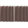 vidaXL Tende in Voile con Occhielli 2 pz Marrone 140x140 cm, Tenda a Rete, Tenda Trasparente, Voile per Finestra, Trattamento Finestra