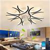 Fachae Lampadario Con Ventola A Soffitto,6 Velocità,Reversibile,Ventilatore Soffitto Con Luce E Telecomand,Funzione Di Memoria,Dimmerabile,Compatibile Con Alexa E Google Assistant, Nero,Assistente Vocale