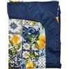 SalGiu Tovaglia Plastificata Con Balza Volant Stile Capri Limoni Tavolo Cucina Salotto Rettangolare Cerata Antimacchia (Blu, 6 Posti)
