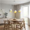 B·LED BARCELONA LED BARCELONA LED Lampada a Sospensione Tripla Bianca Blus - Grandi Paralumi in Alluminio, Stile Moderno e Industriale, Minimalista e Retrò, Ideale per Sala da Pranzo, Scale e Soggiorno