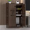 HARELA Armadietto portaoggetti per Router WiFi, Scatola portaoggetti da Pavimento per Router e Modem, Mobiletto per archiviazione multimediale per casa e Ufficio(Brown,50x80x25cm)
