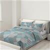 BANZAII TEXTILE INNOVATOR ONLINE Banzaii Copripiumino Una Piazza e Mezza 200x200 cm con Cerniera e Lacci Angolari 100% Microfibra Manopesca, Set Copripiumino e 2 Federe con Zip 50x80 cm, Made in Italy, Francesca Verde
