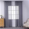BOYOUTH Tende in voile trasparente in tinta unita, con occhielli per finestra, per camera da letto, soggiorno, hotel, grigio scuro, 2 pannelli, 130 x 260 cm