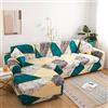 OKJK Copridivano angolare Stampato, per Soggiorno copridivano Chaise Longue Elasticizzato, copridivano con penisola, per Divano in Pelle, Lavabile in Lavatrice (Color 5,Large (190-230cm) 1PC)
