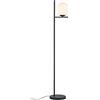 meineWunschleuchte Insolita lampada a stelo di colore nero con sfera di vetro bianco, altezza 150 cm