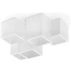 Dopa Dopastore Plafoniera da Parete In Gesso Verniciabile Con 5 Attacchi GU10 Design Con Cubi Sfalzati Lampada da Soffitto Stile Moderno IP20 Per Camere Salone Cucina