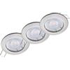 Oktaplex lighting Sedan Set di 3 faretti LED - 3 livelli dimmerabili - 4,8 W 3000K 230V 380lm bianco caldo 110° - Spot in acciaio inox spazzolato, dimensione foro 60-70 mm
