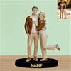 ASD Jewerly Personalizzato coppia foto ceramica stile realistico scrivania placca statuetta, personalizzato foto ceramica ritratto cornice scultura scrivania segno statuetta regalo (style 01)