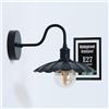 LEDSone Lampada da parete industriale Steampunk Water Pipe Vintage E27 Applique Accents Doppia lampada da parete per soggiorno Bar Cucina Sala da pranzo (Paralume per ombrellone - Nero)