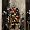kina - UVNT0210 Vetrofanie Natalizie Adesivi Decorazione Vetrine Negozi Trasparente Removibile Riposizionabile - Albero Natale Ing Merry Christmas Buone Feste Happy New Year 100x40 cm