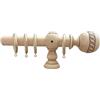 TENDAGGIMANIA ® Bastone per Tenda in Vero Legno Italiano - Personalizzabile - Diametro 35 mm - Movimento Manuale con Anelli - Modelli e Finiture Anticata - Colore Avorio Antico - 160 CM