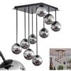 hofstein Plafoniera HOFSTEIN Chehalis, lampada da soffitto in metallo/vetro nei colori nero/cromo/fumo, lampada dal design moderno retrò/vintage con paralumi in vetro (Ø 12 cm), 9 x G9, senza lampadine