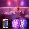 Generic Luce per doccia a LED senza fili con telecomando, lampada impermeabile RGB che cambia colore per bagno e vasca da bagno, illuminazione ambientale a batteria, per spa e decorazione domestica, set da 2