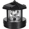 SPORTARC Faro solare rotante a LED, faro solare da giardino, impermeabile, per illuminazione stradale, prato, cortile, patio, nero