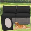 ZGDDPZA Copriseduta per Divano da Esterno - Federa Elastica per Cuscino, Copricuscini per Mobili da Giardino, per Patio, Terrazza e Uso Interno/Esterno (Nero,2PCs Length 50-65cm)