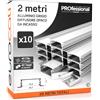 Eurocali Profilo Alluminio per Strisce LED 2 metri - Copertura Opaca - Installazione a Incasso - 17.4 x 7mm - Pacco da 10 (20m)