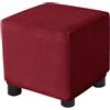 uyeoco Velluto Copri Pouf Quadrato Elasticizzato Copri Poggiapiedi Quadrato Pieghevole Copertura Dell'Ottomano con Fondo Elastico Sofa Protettore per Soggiorno (Color : #25, Size : 60x60 cm)