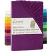 Lavea® Lenzuolo con Angoli Singolo 90x200 cm - 100% Cotone Morbido e Traspirante - per Materassi alti fino a 20 cm - con Elastico in Jersey - Lilla