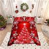 Loussiesd, set di biancheria da letto con copripiumino a tema albero di Natale per ragazze, motivo chic invernale con fiocchi di neve, decorazione per camera da letto, copripiumino con glitter girly