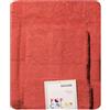 Bassetti - Set Asciugamani Da Bagno Viso e Bidet Coppia Asciugamani con Ospite | 60x110 cm + 40x60 cm | Col. RG - Rosso