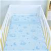Corredocasa Completo Lenzuola Neonato per Culla - Set di Lenzuola Stampato Sotto Sopra e Federa con Disegni Assortiti Made in Italy, Disponibile in Cotone e Flanella (Celeste, Flanella)
