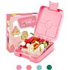 schmatzfatz Easy - Contenitore per Snack per Bambini, Bento Box con Scomparti Suddivisi, Lunchbox, Rosa