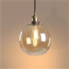 LIGINOK Lampadario a sospensione in vetro industriale vintage E27 con paralume in vetro lampada a sospensione da soffitto per camera da letto, soggiorno, ristorante, loft trasparente, ambra