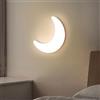 RXPVUXE Lampada a mezzaluna dimmerabile Lampada da parete per camera dei bambini Lampada da parete moderna a luna bianca per camera da letto, lampada da parete moderna a LED da 20 W Lampada da comodino per ca