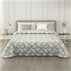 MAXIME MAISON - Trapunta Invernale Letto Singolo (300gr/mq) Piumone Letto Singolo Invernale, Copriletto Coperta Calda in Pregiato Raso Jacquard per Stagioni Fredde, Made in Italy (Bouquet Grigio)